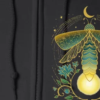 Firefly Magical Lunar Mystical Design For Nature Lovers Full Zip Hoodie