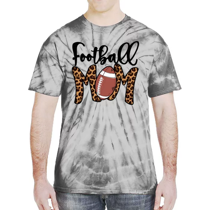 Football Mom Leopard American Football Mothers Day Mom Mama Great Gift Tie-Dye T-Shirt