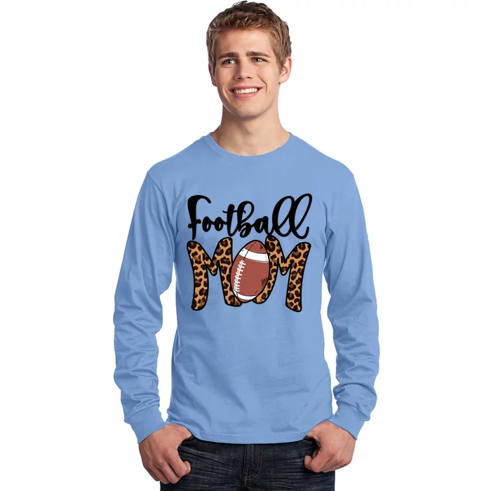 Football Mom Leopard American Football Mothers Day Mom Mama Great Gift Long Sleeve Shirt