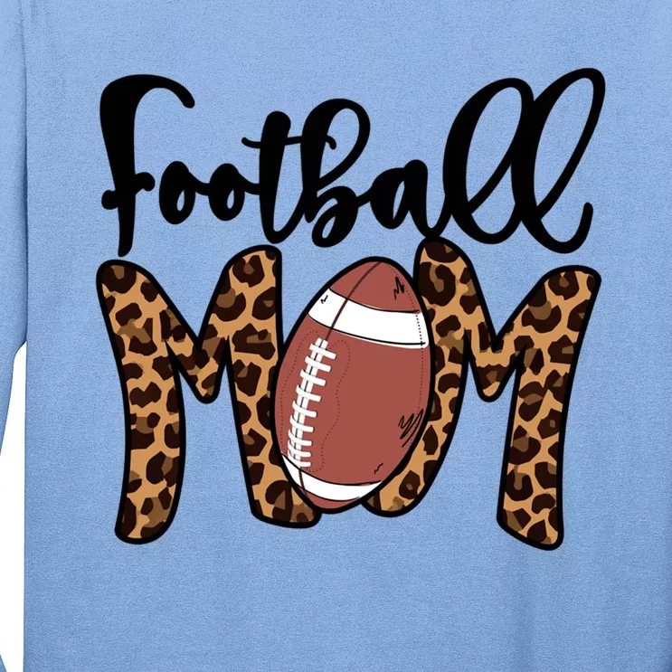 Football Mom Leopard American Football Mothers Day Mom Mama Great Gift Long Sleeve Shirt