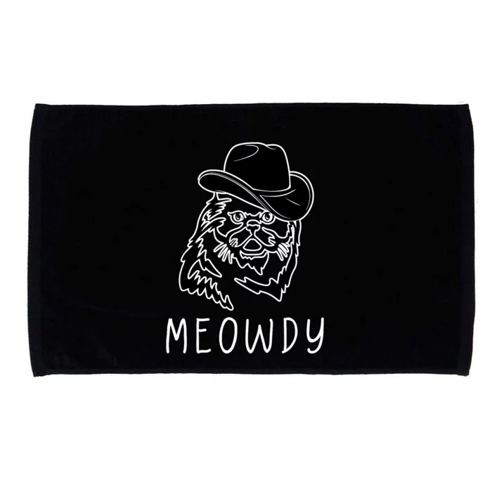 Funny Meowdy Meow & Howdy Mashup Country Music Cat Meme Fun Microfiber Hand Towel