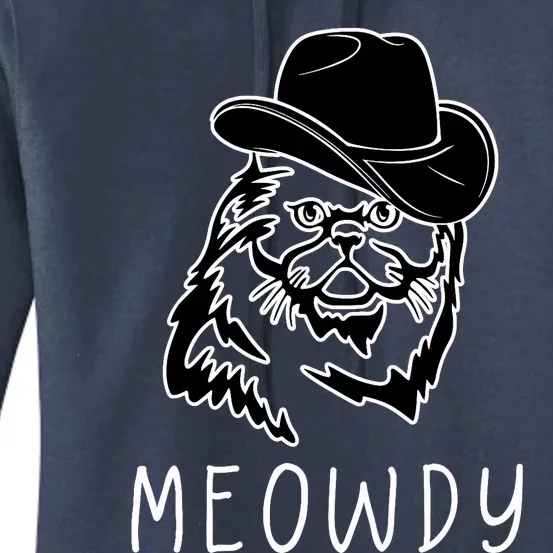 Funny Meowdy Meow & Howdy Mashup Country Music Cat Meme Fun Women's Pullover Hoodie