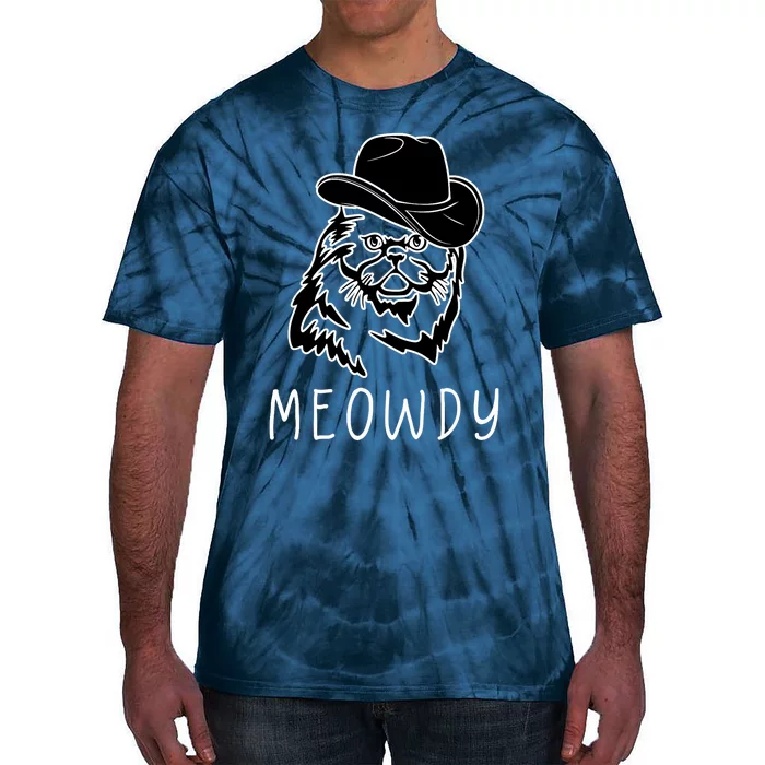 Funny Meowdy Meow & Howdy Mashup Country Music Cat Meme Fun Tie-Dye T-Shirt