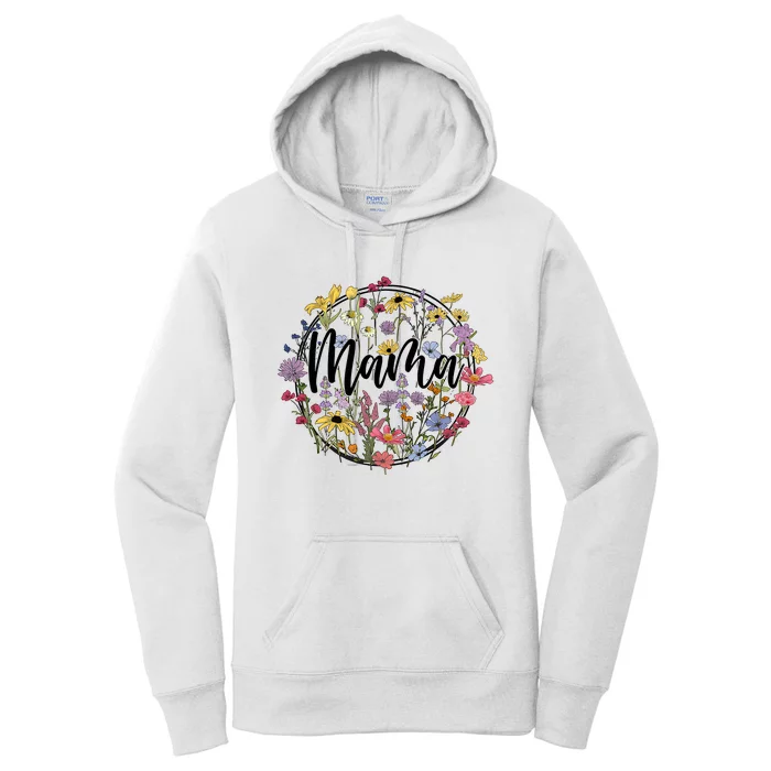 Floral Mama Mom Flower Family Women's Pullover Hoodie