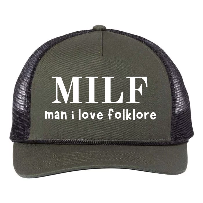 Funny Milf Man I Love Folklore Retro Rope Trucker Hat Cap