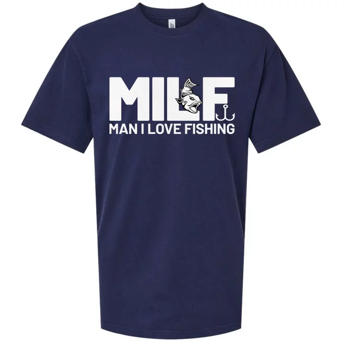 Funny MILF Man I Love Fishing Vintage Milf Fishing Shirt Fisherman Shirt Sueded Cloud Jersey T-Shirt