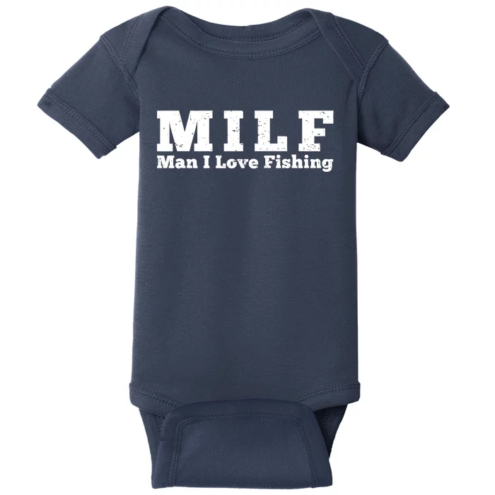 Funny MILF Man I Love Fishing Vintage Milf Fishing Shirt Fisherman Shirt Baby Bodysuit