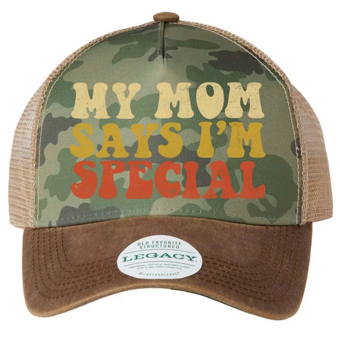 Funny My Mom Says Im Special For Sons And Daughters Legacy Tie Dye Trucker Hat