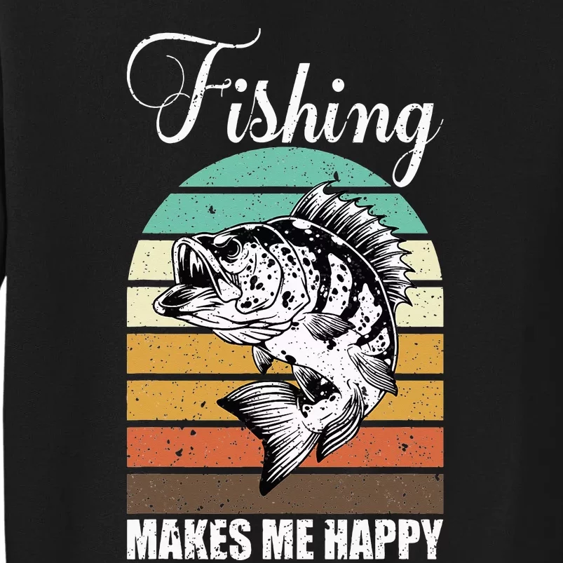 Fishing Makes Me Happy Retro Sweatshirt