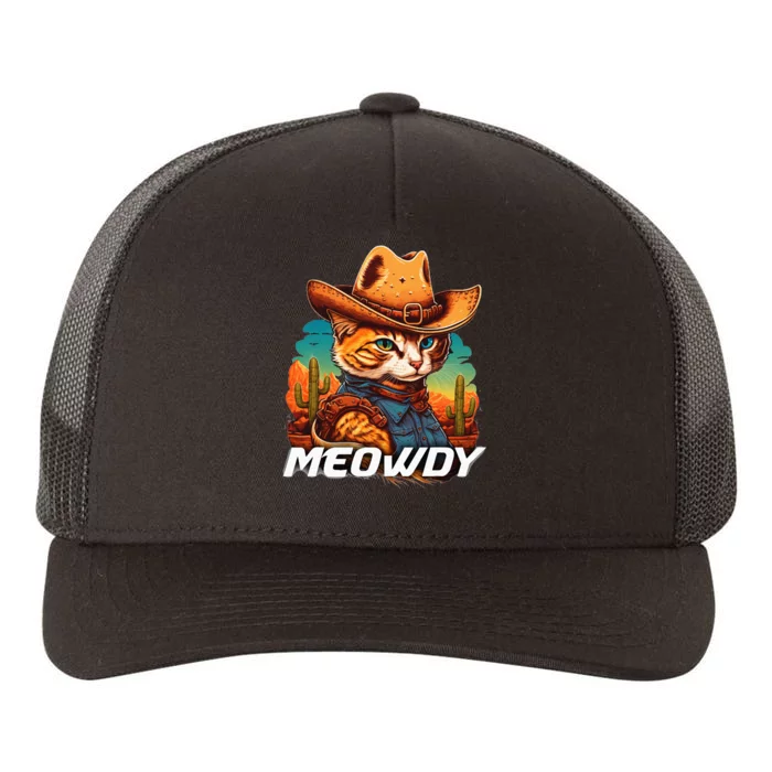 Funny Mashup Meowdy Cat Cowboy Hat Country Lover Yupoong Adult 5-Panel Trucker Hat