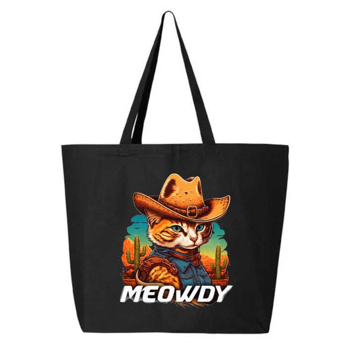 Funny Mashup Meowdy Cat Cowboy Hat Country Lover 25L Jumbo Tote