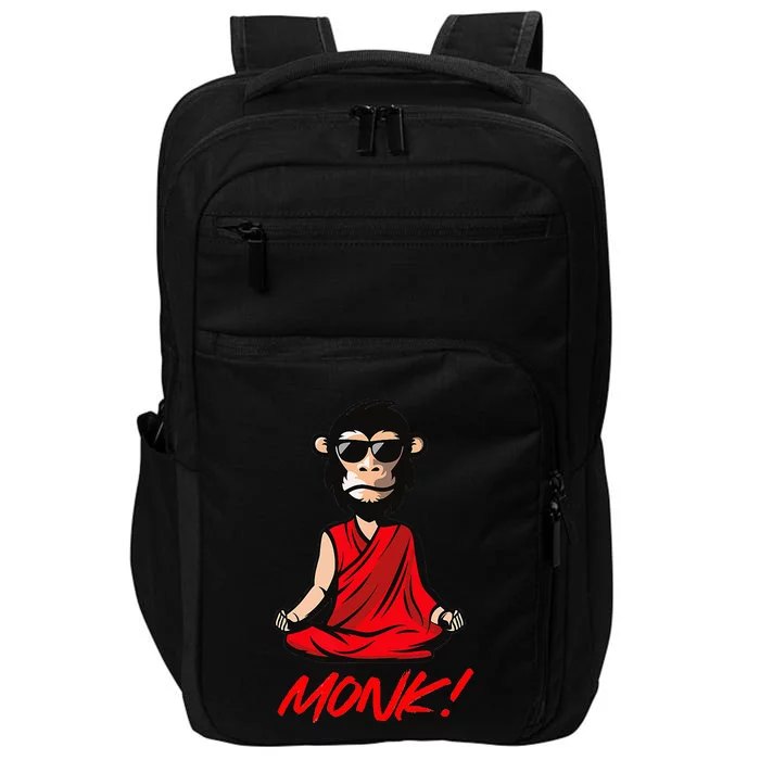 Funny Meditation MONK! Monkey Grafitti Skateboarding Punk Impact Tech Backpack