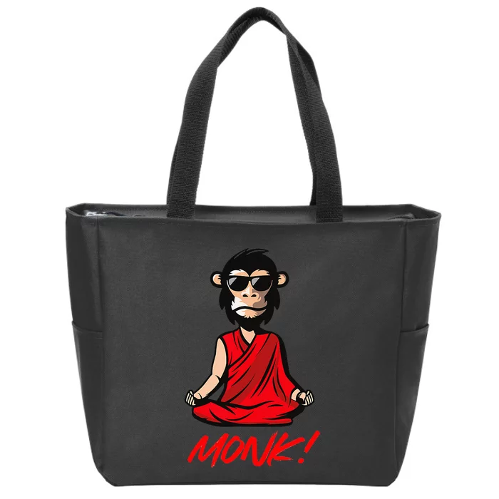 Funny Meditation MONK! Monkey Grafitti Skateboarding Punk Zip Tote Bag