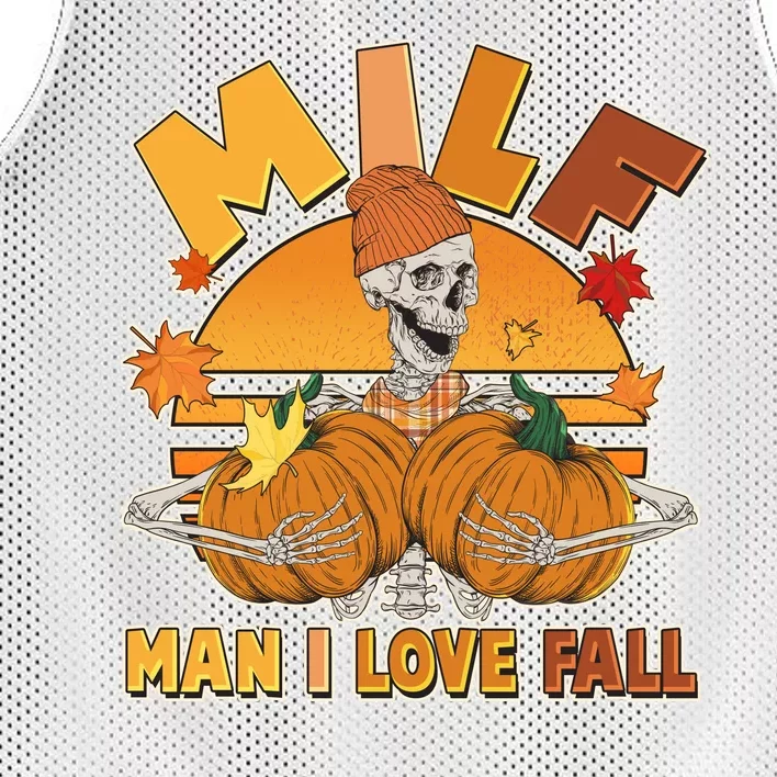 Funny MILF Man I Love Fall Mesh Reversible Basketball Jersey Tank