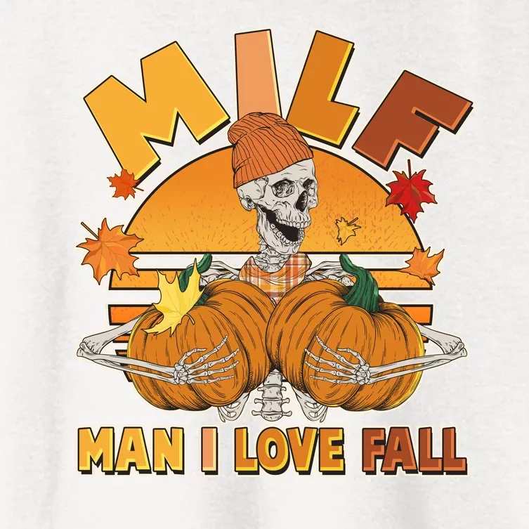 Funny MILF Man I Love Fall Women's Crop Top Tee