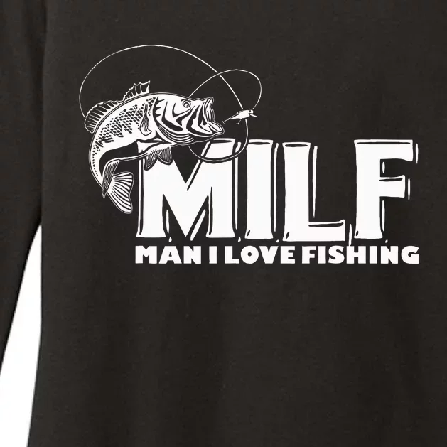 Funny MILF Man I Love Fishing Womens CVC Long Sleeve Shirt