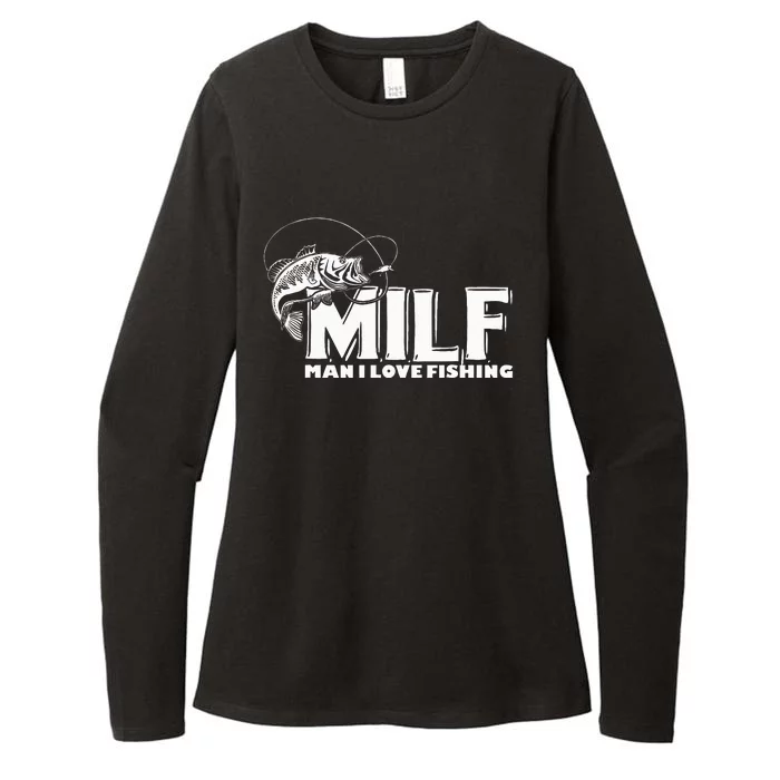 Funny MILF Man I Love Fishing Womens CVC Long Sleeve Shirt