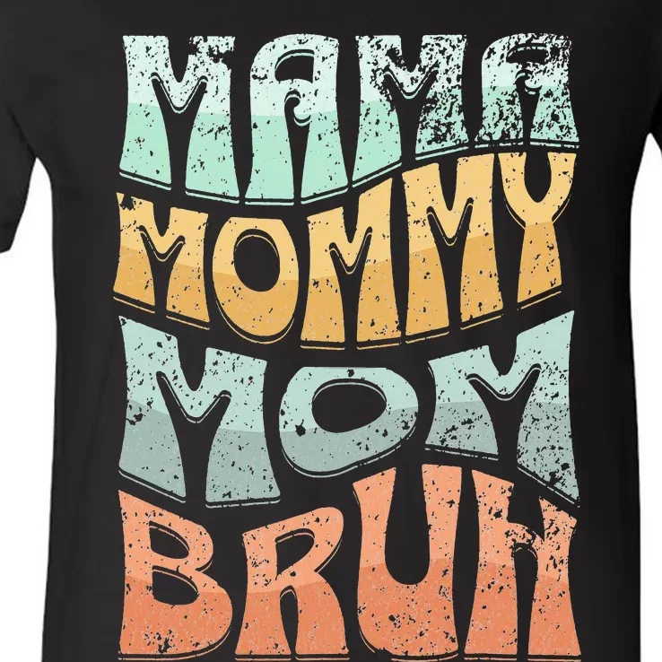 Funny Mama Mommy Mom Bruh Retro Top V-Neck T-Shirt