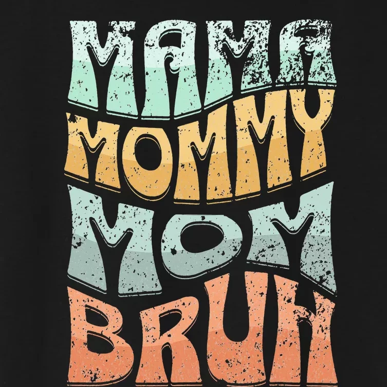 Funny Mama Mommy Mom Bruh Retro Top Women's Crop Top Tee