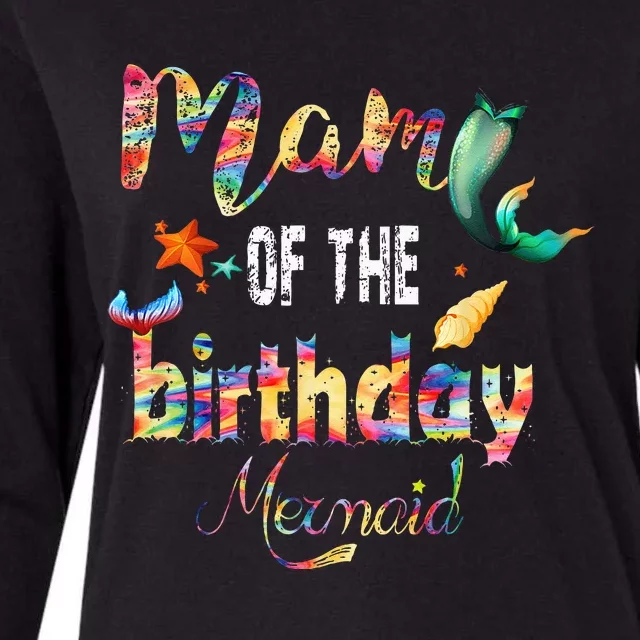 Family Matching Mommy Of The Birthday Mermaid Party Squad Womens Cotton Relaxed Long Sleeve T-Shirt