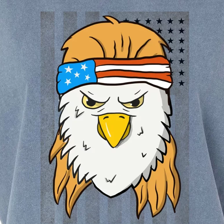 Funny Mullet Merica Bald Eagle 4th Of July American Flag Cool Gift Garment-Dyed Women's Muscle Tee