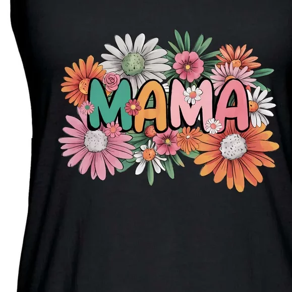 Floral Mama Mom Mother Flower Ladies Essential Flowy Tank