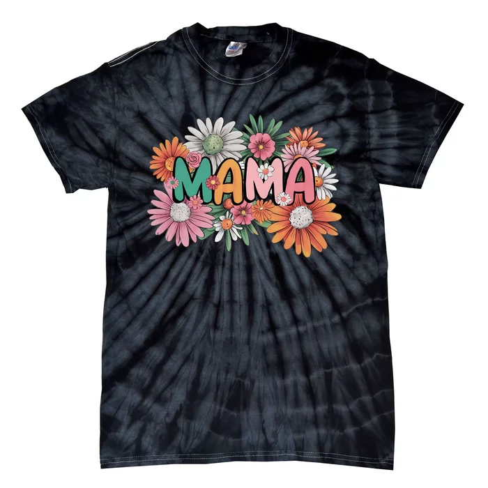 Floral Mama Mom Mother Flower Tie-Dye T-Shirt