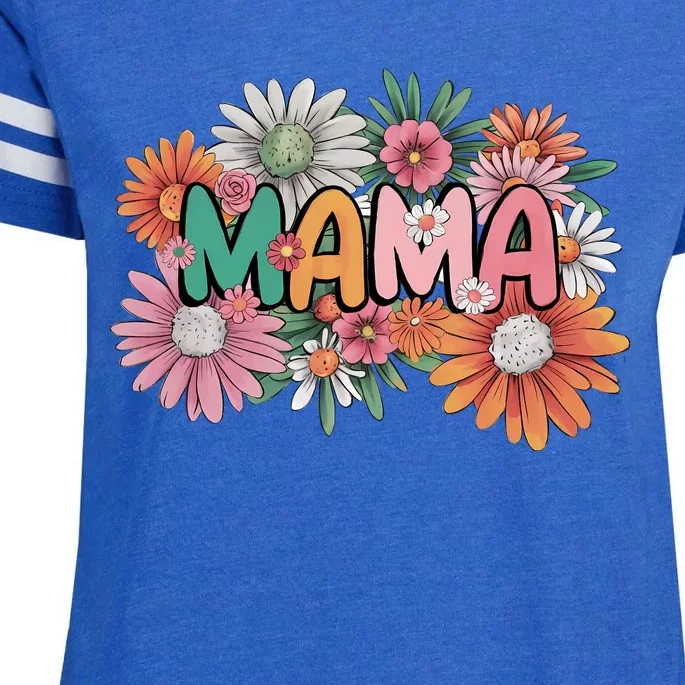 Floral Mama Mom Mother Flower Enza Ladies Jersey Football T-Shirt