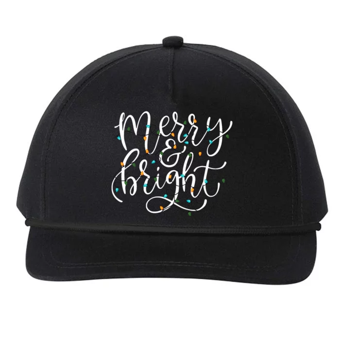 Family Matching Merry And Bright Holiday Christmas Cheer Snapback Five-Panel Rope Hat