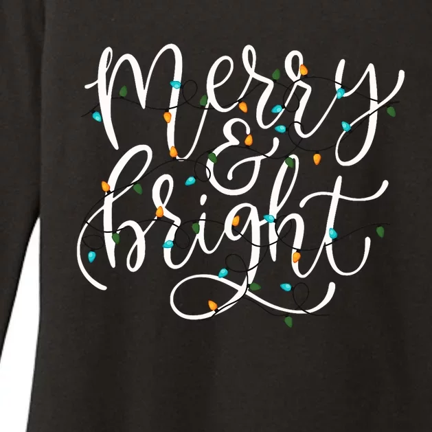 Family Matching Merry And Bright Holiday Christmas Cheer Womens CVC Long Sleeve Shirt