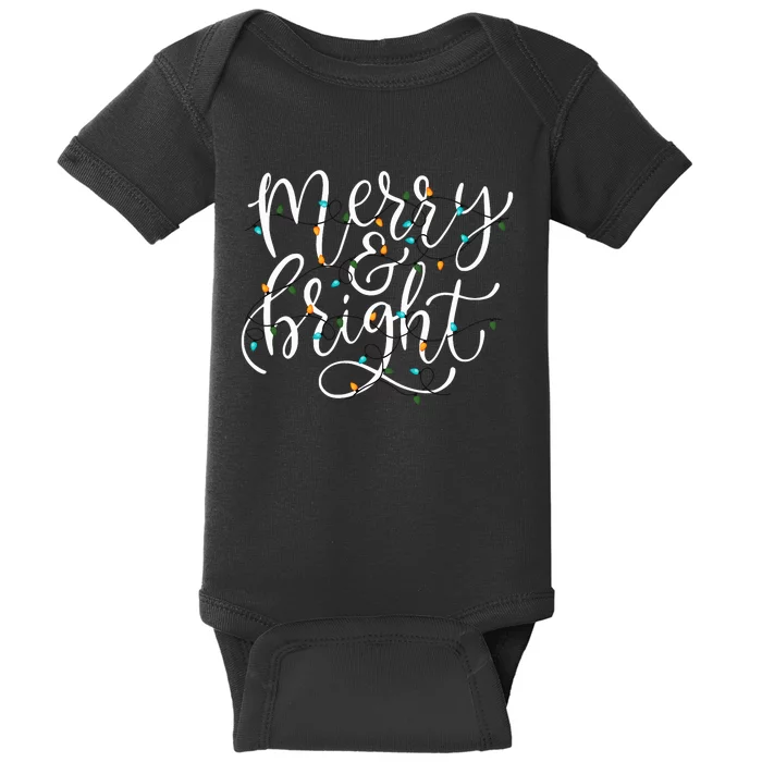 Family Matching Merry And Bright Holiday Christmas Cheer Baby Bodysuit