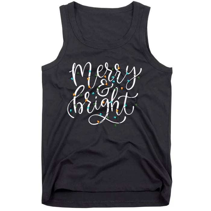 Family Matching Merry And Bright Holiday Christmas Cheer Tank Top