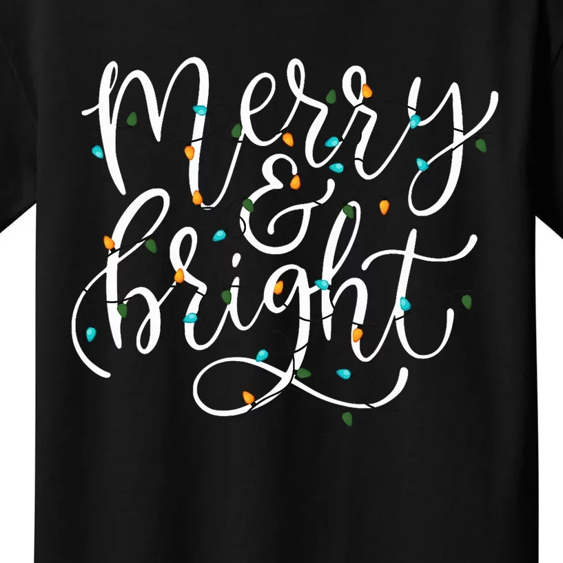 Family Matching Merry And Bright Holiday Christmas Cheer Kids T-Shirt