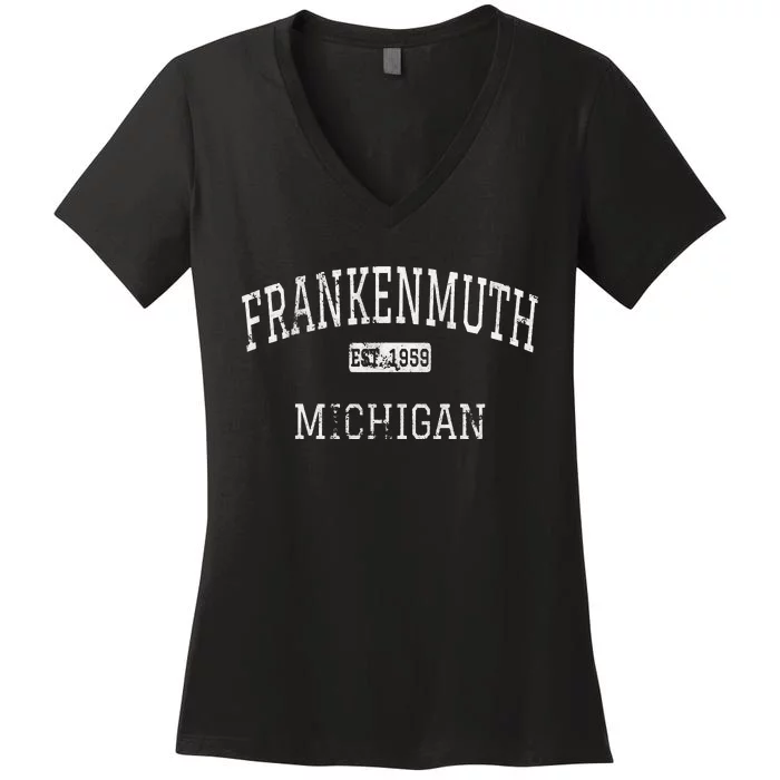 Frankenmuth Michigan MI Vintage Women's V-Neck T-Shirt