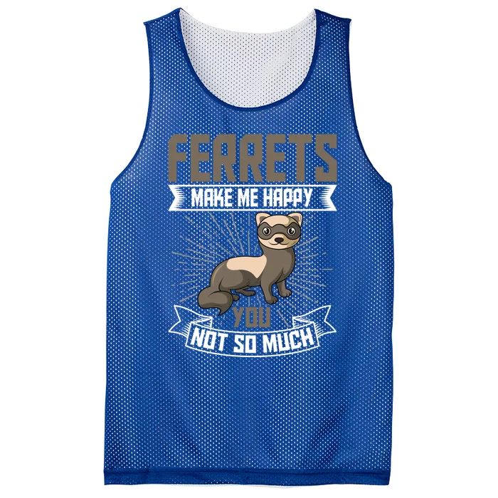 Ferrets Makes Me Happy You Not So Much Gift Mesh Reversible Basketball Jersey Tank