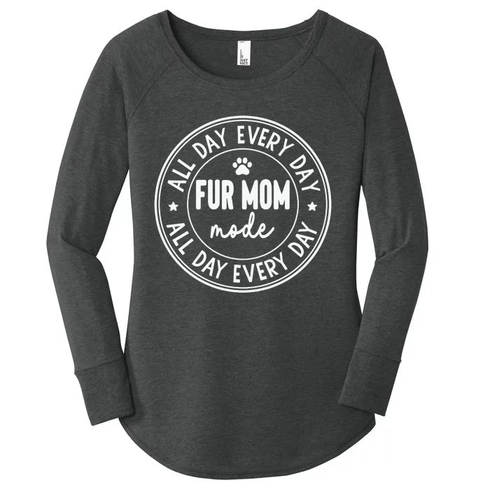 Fur Mom Mode White Women's Perfect Tri Tunic Long Sleeve Shirt