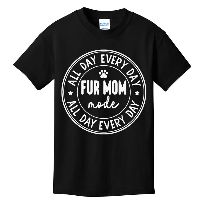 Fur Mom Mode White Kids T-Shirt