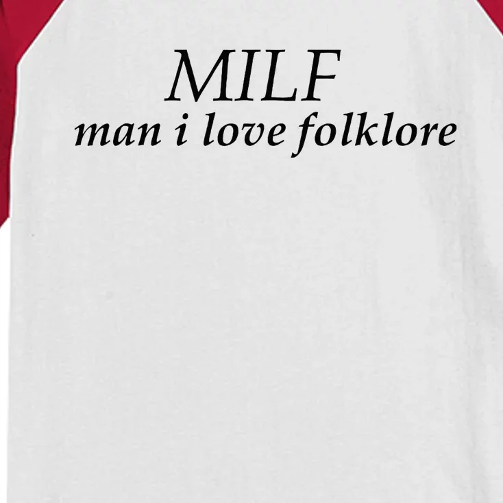 Funny Milf Man I Love Folklore Kids Colorblock Raglan Jersey