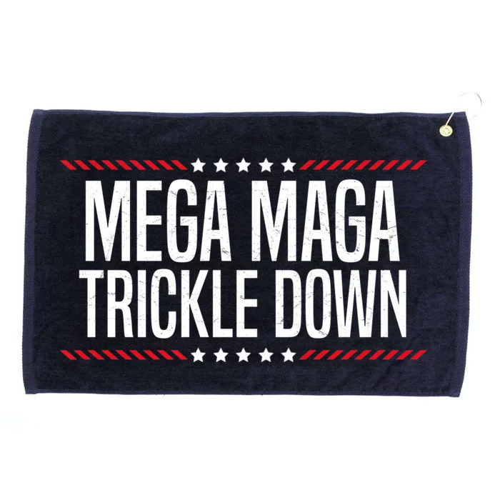 Funny MEGA MAGA Trickle Down Grommeted Golf Towel