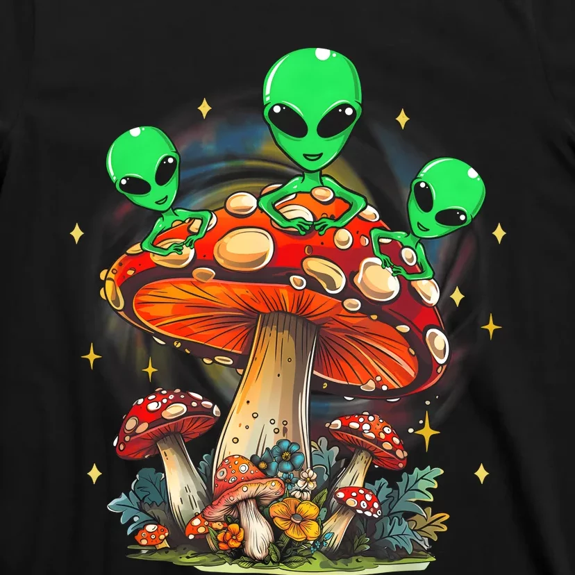 Funny Magic Mushroom Alien Trippy Shroom Lsdweed Acid Trip T-Shirt