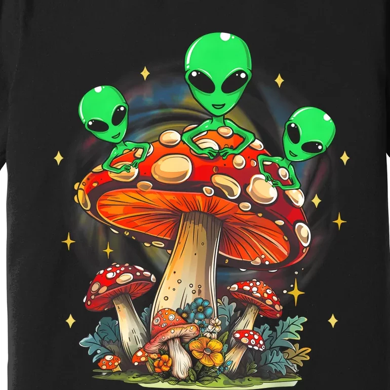 Funny Magic Mushroom Alien Trippy Shroom Lsdweed Acid Trip Premium T-Shirt