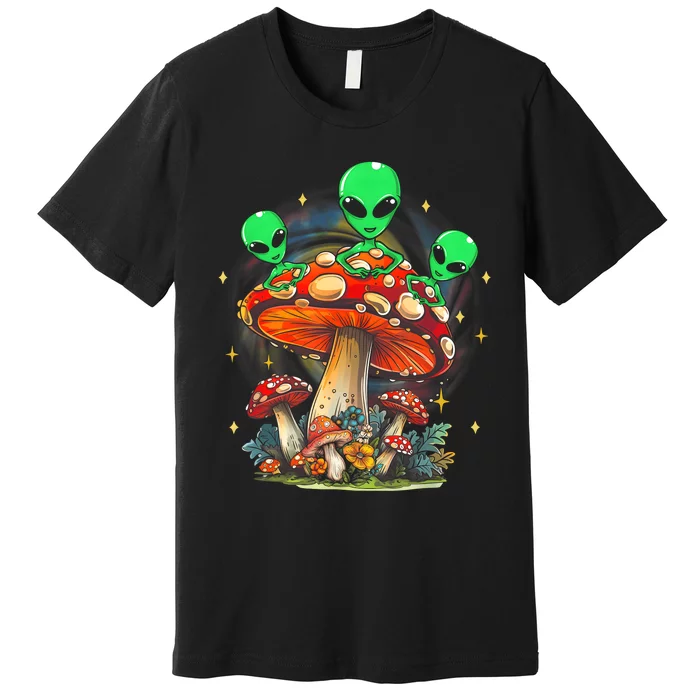 Funny Magic Mushroom Alien Trippy Shroom Lsdweed Acid Trip Premium T-Shirt