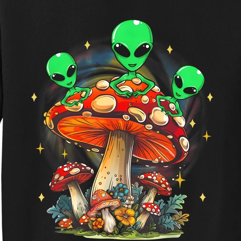 Funny Magic Mushroom Alien Trippy Shroom Lsdweed Acid Trip Tall Sweatshirt