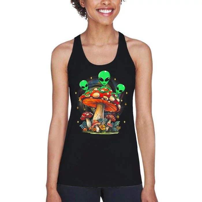 Funny Magic Mushroom Alien Trippy Shroom Lsdweed Acid Trip Women's Racerback Tank