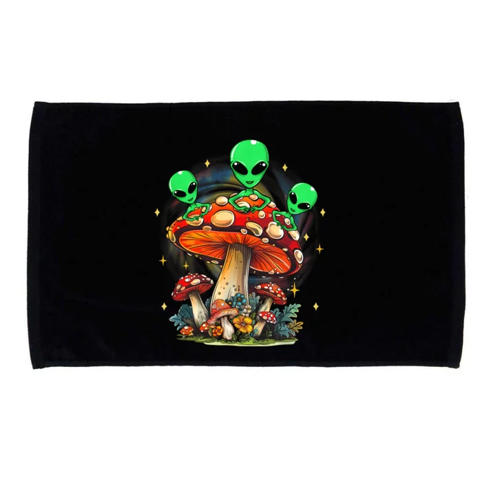 Funny Magic Mushroom Alien Trippy Shroom Lsdweed Acid Trip Microfiber Hand Towel