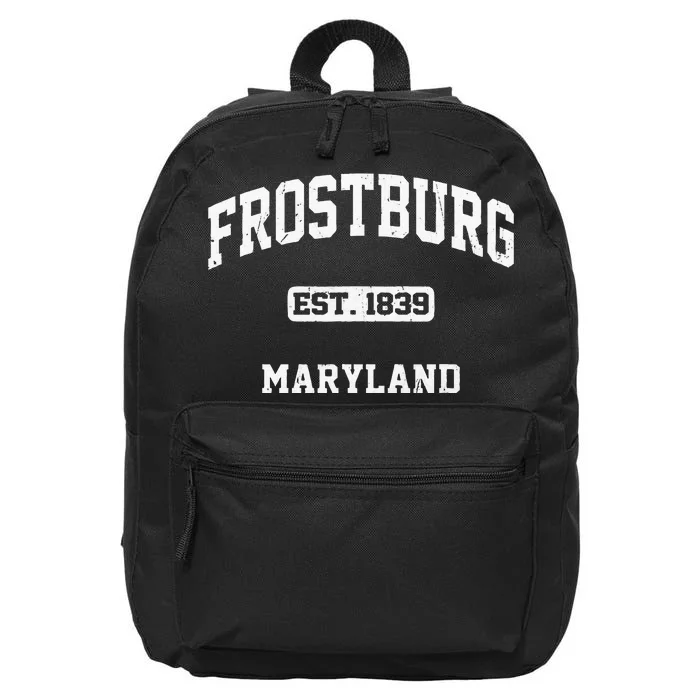 Frostburg Maryland MD Vintage State Athletic Style 16 in Basic Backpack