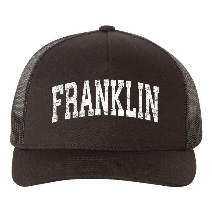 Franklin Massachusetts MA Vintage Athletic Sports Yupoong Adult 5-Panel Trucker Hat