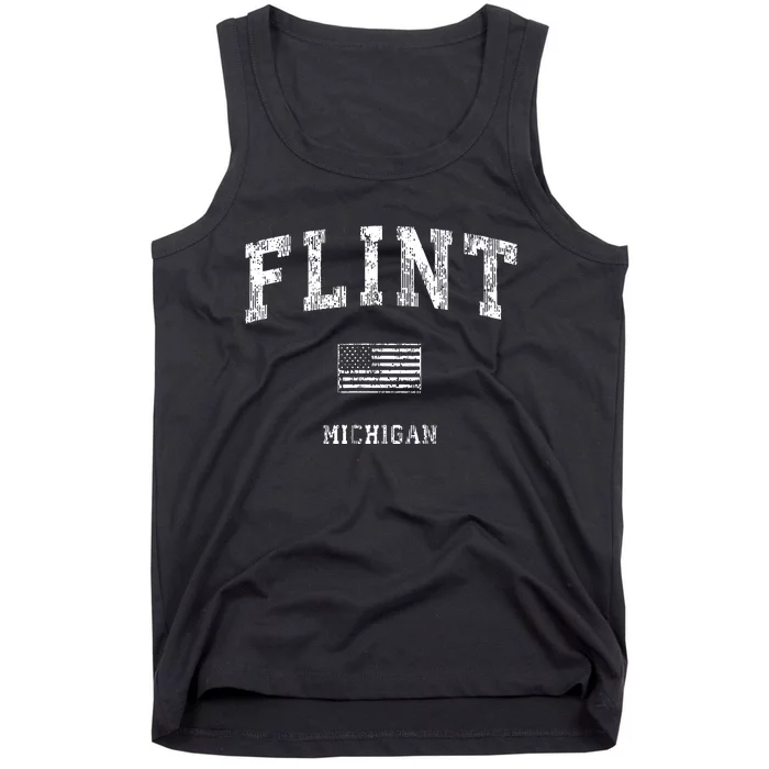 Flint Michigan Mi Vintage American Flag Tank Top