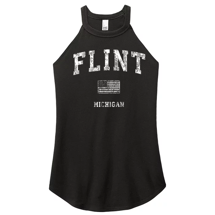 Flint Michigan Mi Vintage American Flag Women’s Perfect Tri Rocker Tank