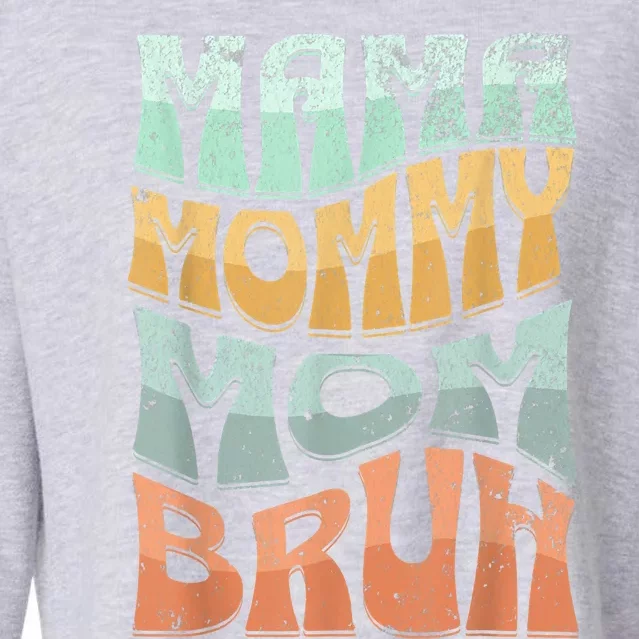 Funny Mama Mommy Mom Bruh Retro Top For Women Mom Cropped Pullover Crew